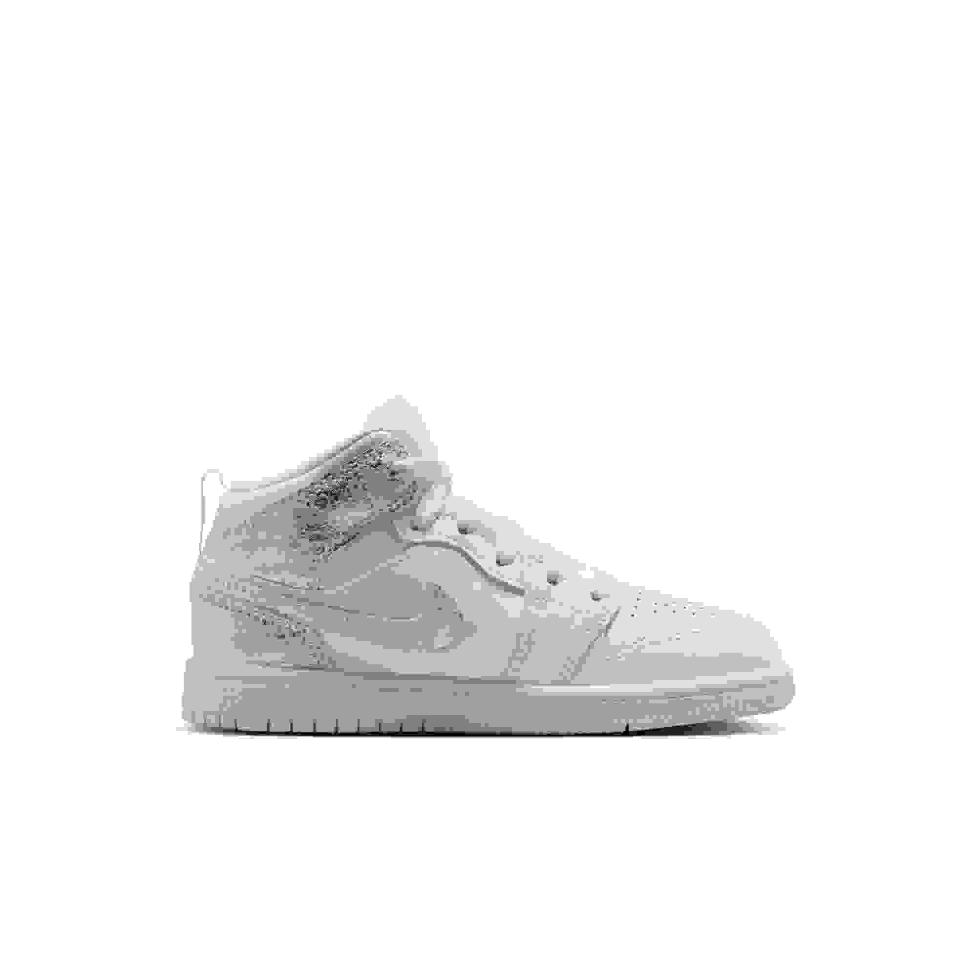 Jordan 1 Mid SE Preschool Boys' "White/Field Silver" Shoe